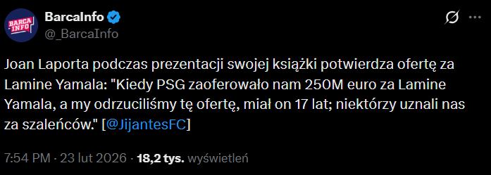 HIT! Joan Laporta przyznał, że ODRZUCŁ OFERTĘ 250 MLN EURO za piłkarza Barcelony!